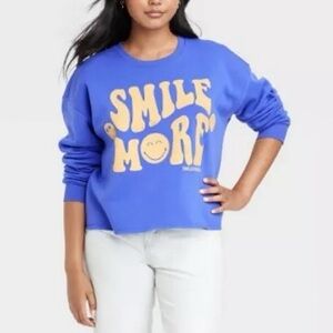 Cropped smiley world target sweatshirt
